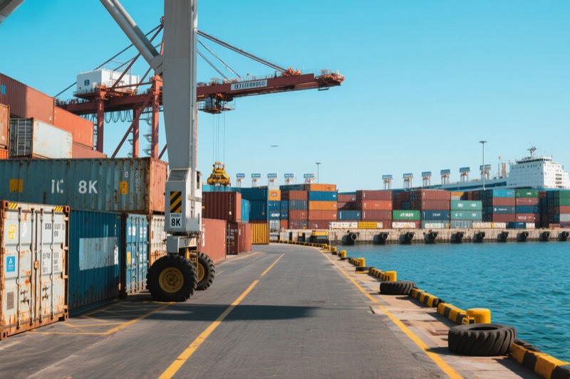 Smart port container yard with automated logistics